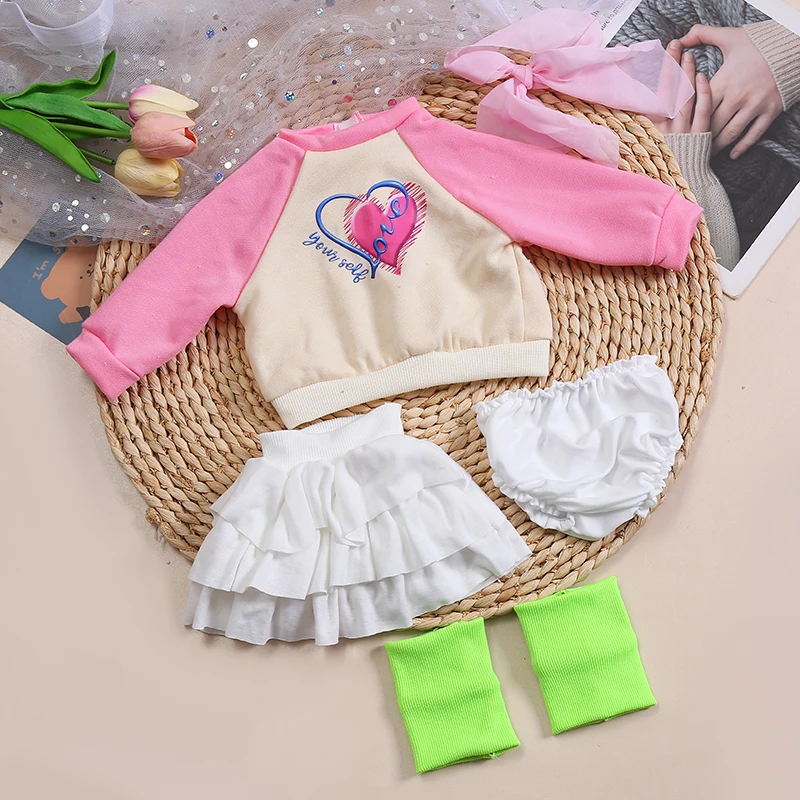 Fashion Cute 55cm Reborn Doll Clothes Baby Reborn Clothes Accessories Kids Doll Dress Up DIY Handmade Girl Reborn Dolls Toys