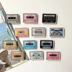 6Pcs Acrylic Mini Tape Radio Refrigerator Home Decoration Photo Message Magnet Fixed.