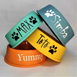 Personalized Plastic Dog Bowl Custom Printed Pet Food & Water Bowl Pet Gift Treat Decals Labels Pet Accessory