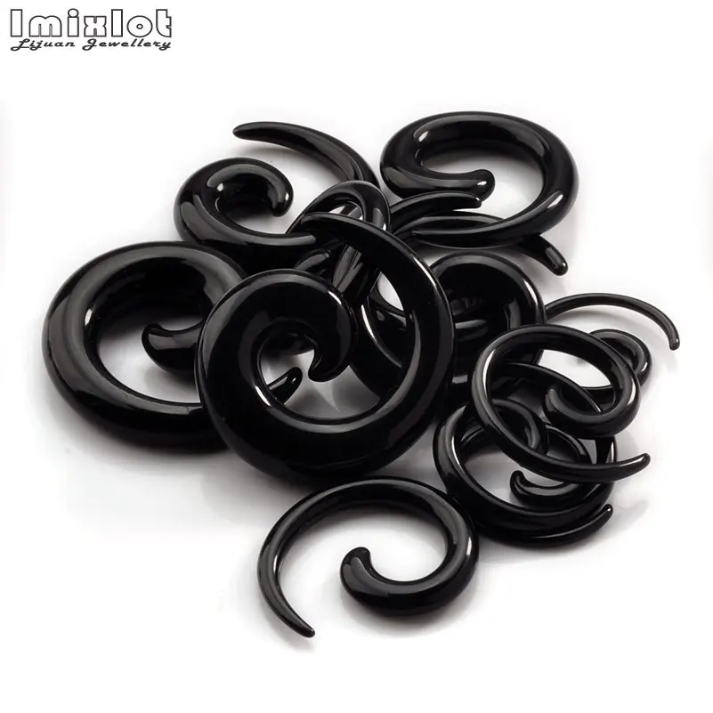 12pcs 2-8mm Acrylic Spiral Ear Gauges Fake Ear Tapers Stretching Plugs Tunnel Expanders Earlobe Body Piercing Jewelry