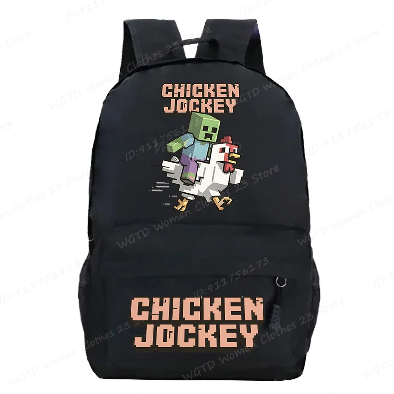

2025 Chicken Jockey Print Schoolbag Children Boys Girls Funny Game School Backpack Large Capacity Teeneger Book Bag Student Bags