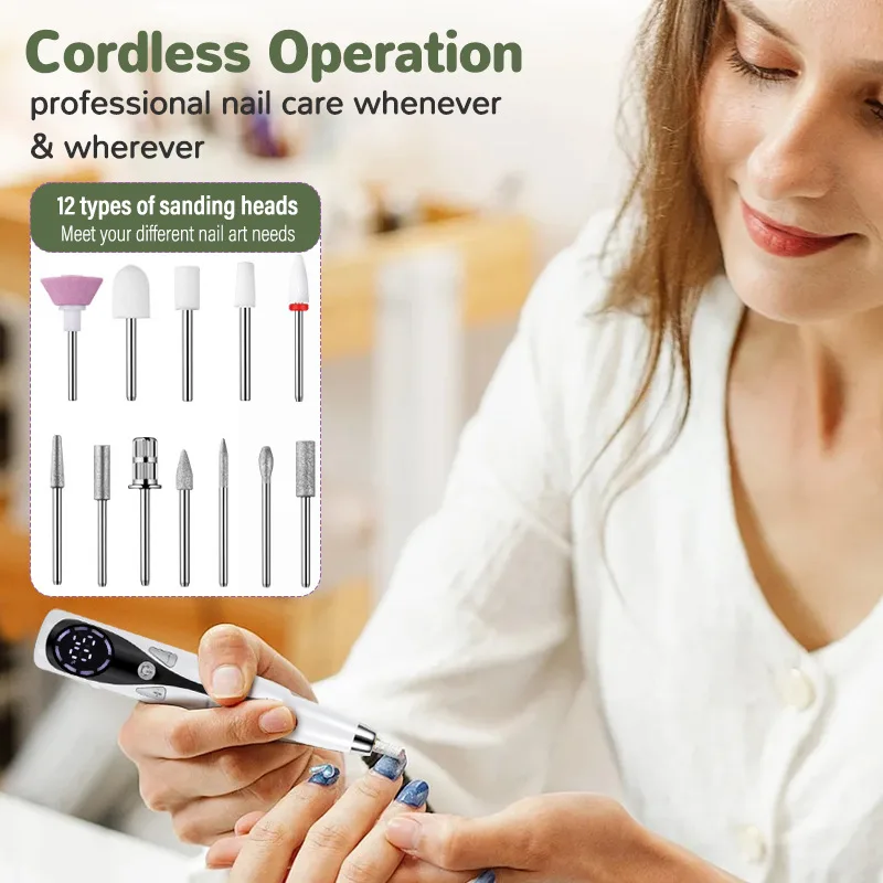New Low-Noise Electric Nail Grinder, Rechargeable & Portable Nail Polisher for Home Manicure/Pedicure