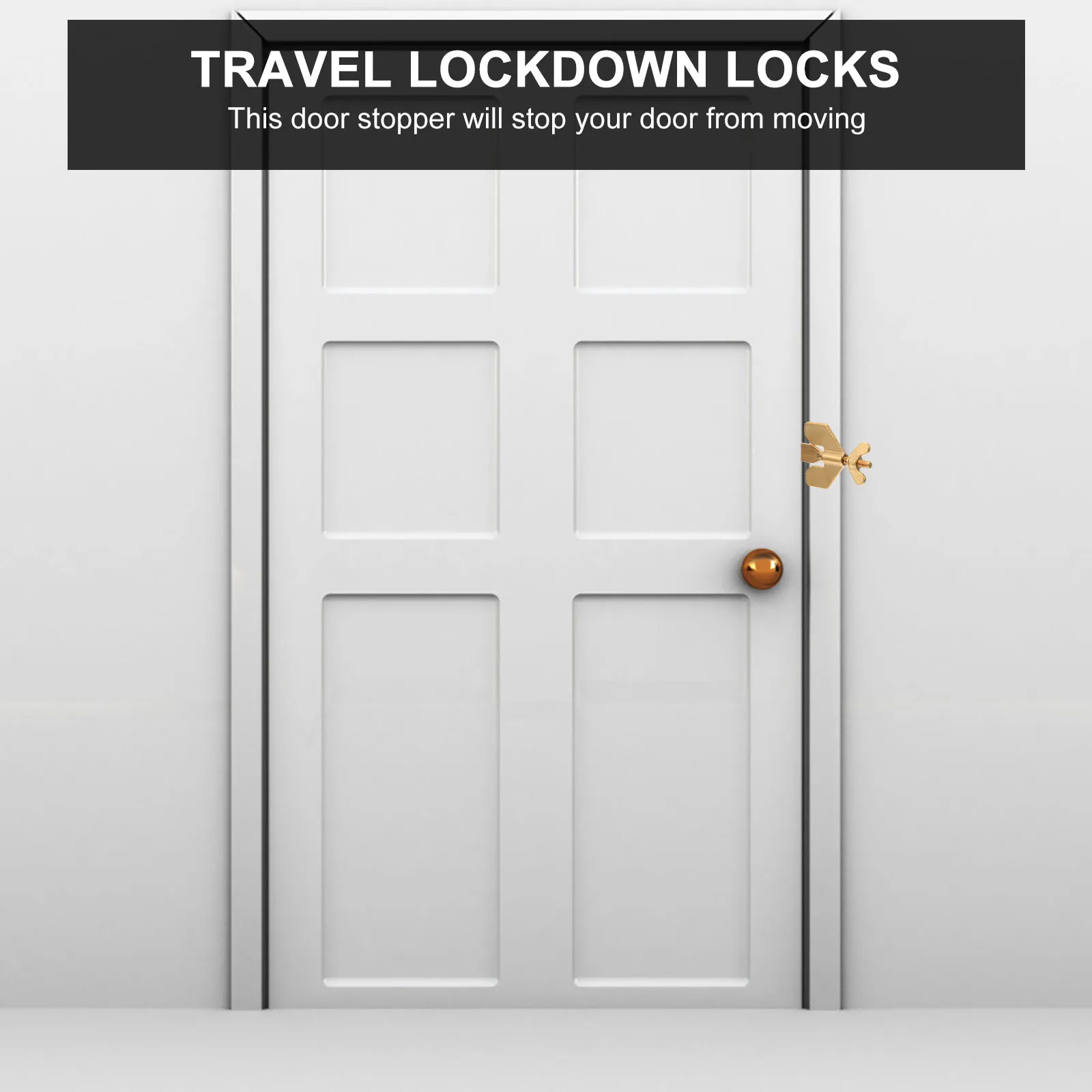 

Stainless Steel Stopper Portable Lock Home Security Door Stopper for Indoor Home Security Travel Hotel Locker Easy Install Use