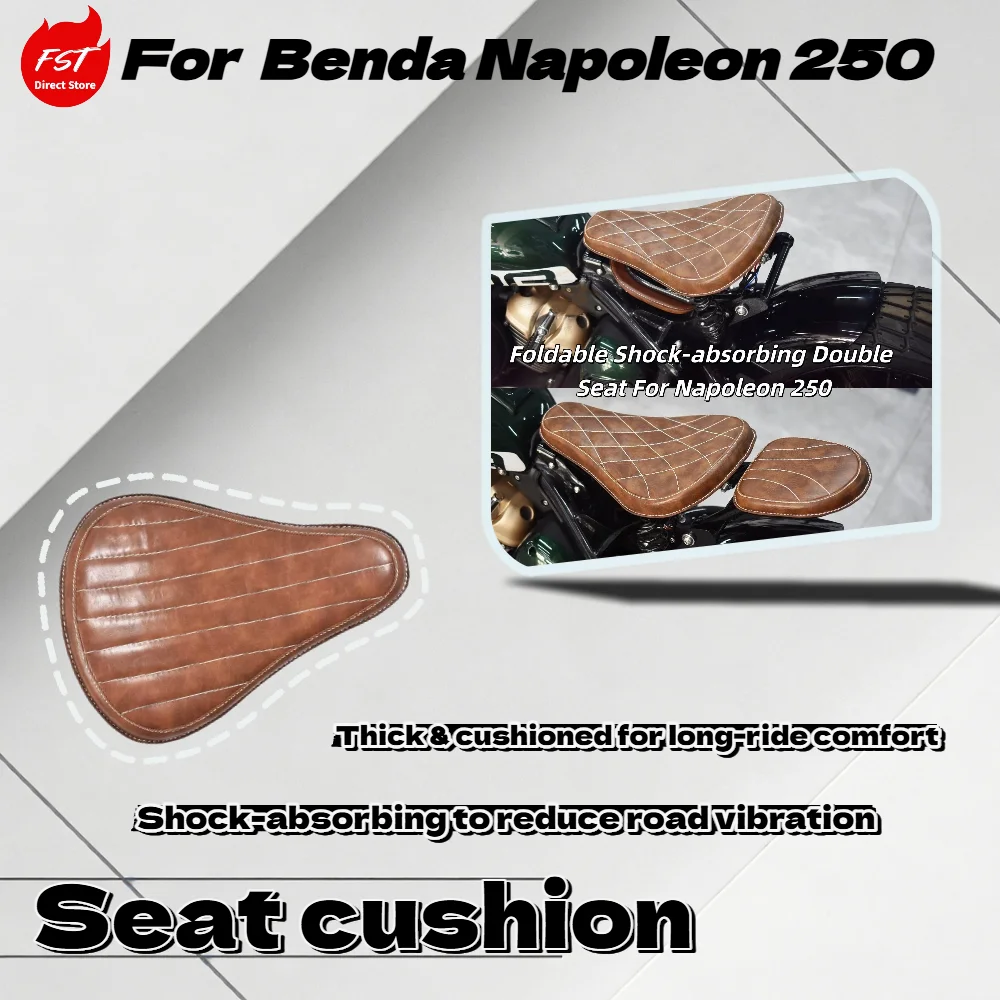 

Fit Benda Napoleon 250 Shock-Absorbed Solo Seat Foldable Dual Person Cushion Comfortable Motorcycle Seat Parts