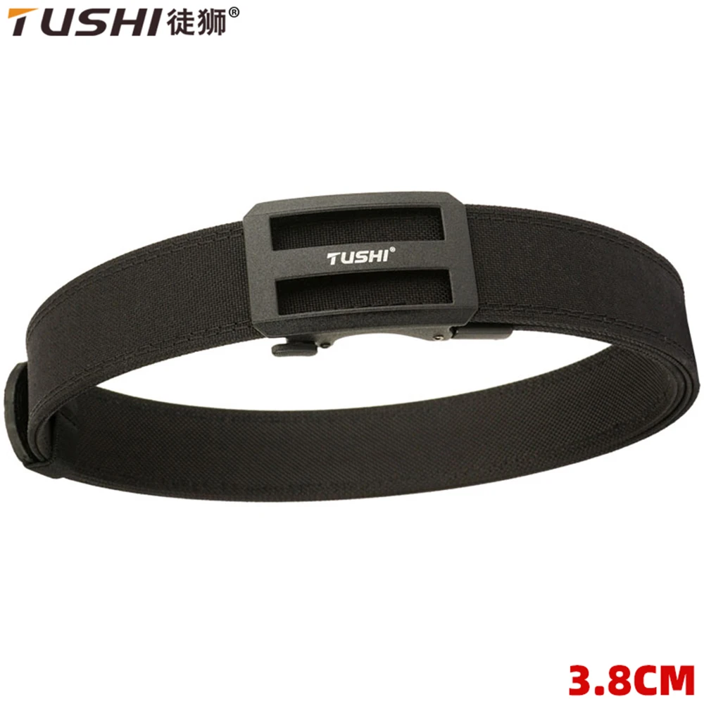 

TUSHI New Hard Gun Belt for Men and Women Alloy Automatic Buckle EDC Tactical Outdoor Belt 1100D Nylon Military IPSC Belt Male