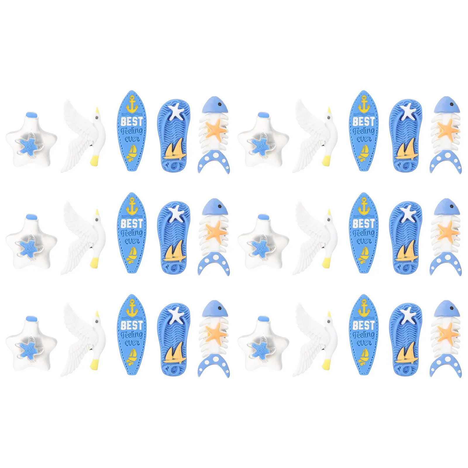 

30Pcs Sea Theme Shaped Pushpins Compact Thumbtacks for Daily Use Bulletin Board Decoration Map Markers Wall Art Fixing Home