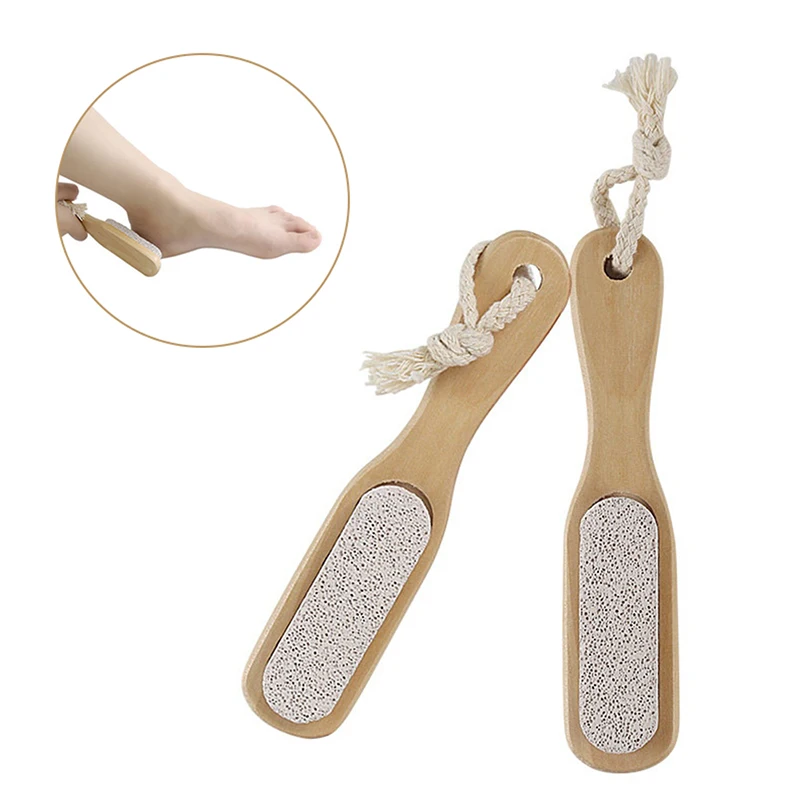 1 Stück Holz-Bimsstein-Fußmassagebürste, Peeling-Entferner, Schrubber, Werkzeug zur Fußpflege〔DD329〕
