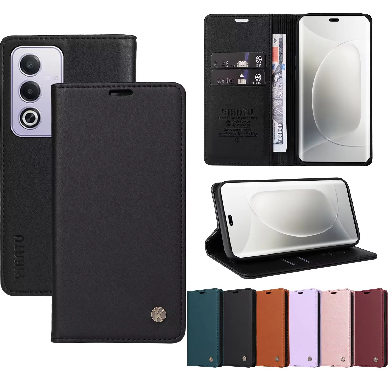 

Wallet Phone Leather Case For A98 A96 5G A95 A94 A93 4G A92S A79 A78 A76 A74 A9 2020 AX5S AX7 C25 F17 F19 F23 F25 Pro Find X3