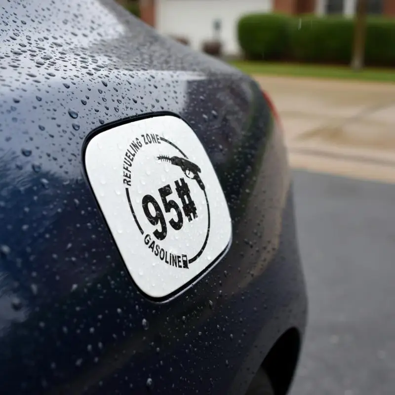 Refueling Zone 95# Car Fuel Tank Sticker Waterproof Easy to Clean Vinyl Decal 1Pcs for Auto Exterior Decoration