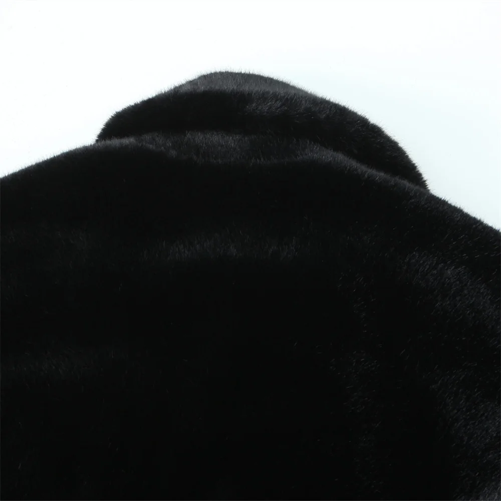 無地ゆったり暖かいコート 秋冬新作、襟付き長袖厚手ファーコート、婦人服