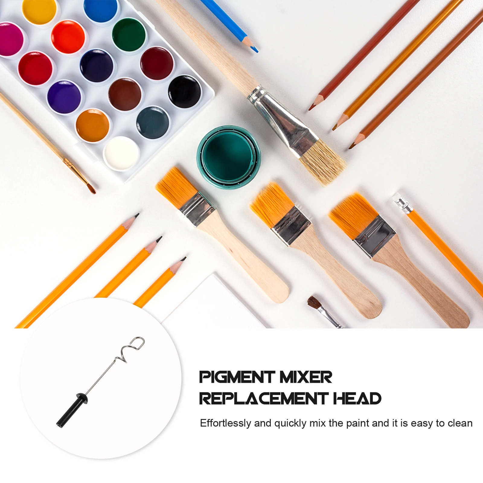 

20 Pcs Spiral Head of Agitator Artist Pigment Mixer Paint Manual Stirring Replacement Grey Blender