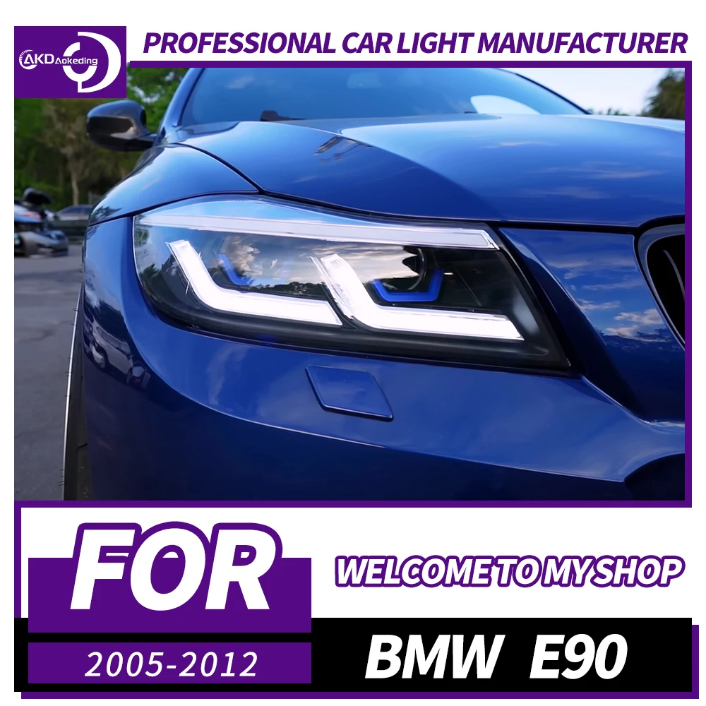 

AKD Head Lamp for BMW E90 LED Headlight 2005-2012 Headlights 320i 325i 318i DRL Turn Signal High Beam Angel Eye Projector Lens