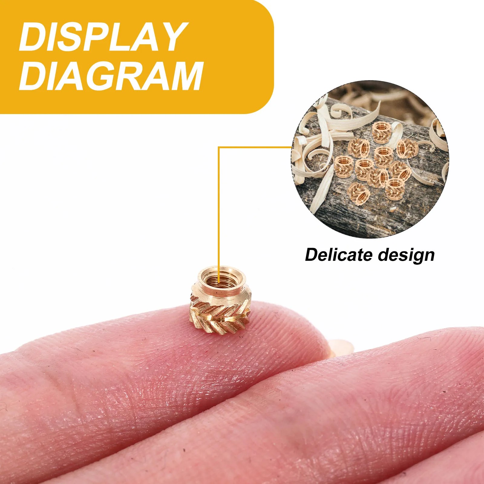 120Pcs Copper Embedment Nut Threaded Insert Heat Set Insert Female Thread Knurled Nut Inserts for Plastic 3D Printing Injection