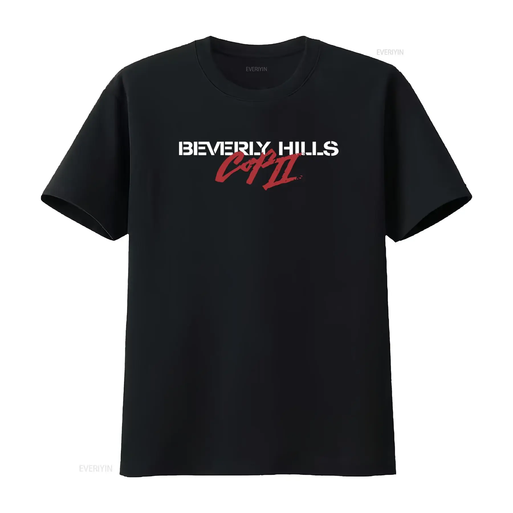 Beverly Hills Cop 2 Logo Black T Shirt Stylish and Trendy Design for Fashion Lovers vintage Washed Unisex Top For Everyday Wear