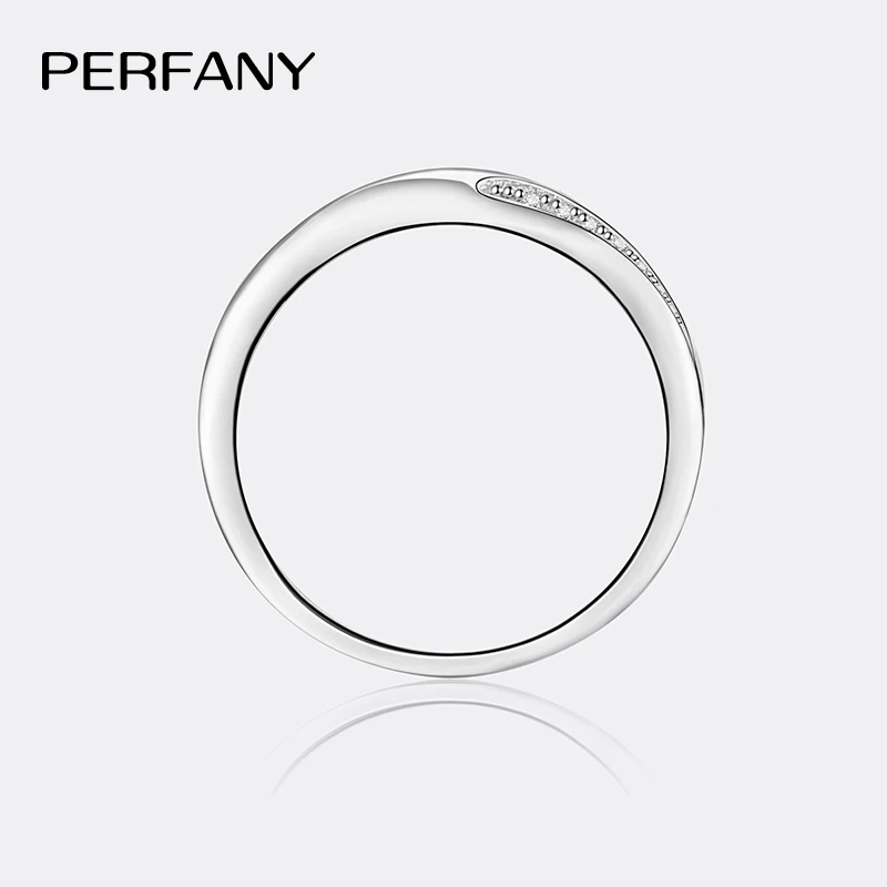 PERFANY 0.13CT Moissanite Ring for Women S925 Pure Silver Geometric Cross GRA Certified Diamond Ring Wedding Fashion Jewelry