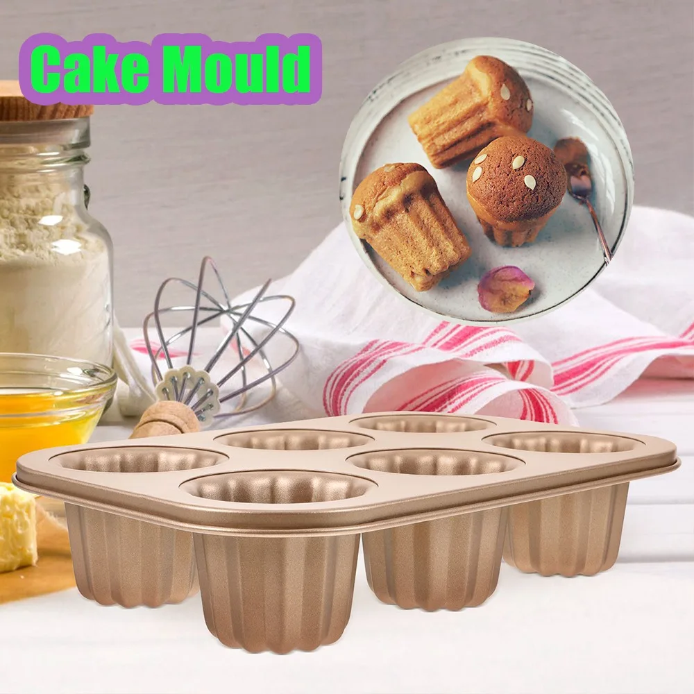 1/6/9Holes Cake Mould Carbon Steel Bakeware Mini Cake Pan Cannelés Muffin Cupcake Molds Dessert Baking Tool Home Kitchen