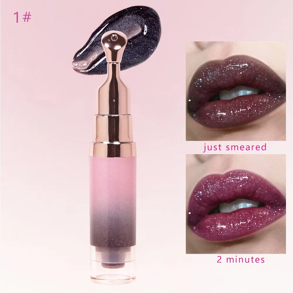 زيت شفاه بعلامة خاصة مكون من 6 ألوان بشعار مخصص لتدليك الشفاه المغذي والمرطب مع مكياج حساس لدرجة الحرارة