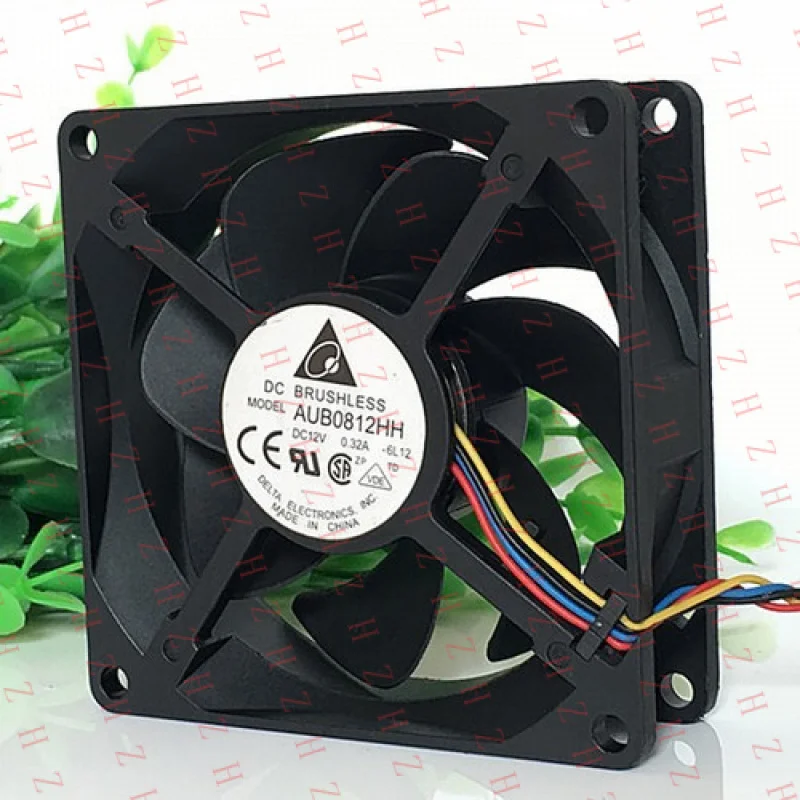 

P+ 1PCS for Delta AUB0812HH DC12V 0.32A 8025 8CM 4 wire Compact Case cooling fan