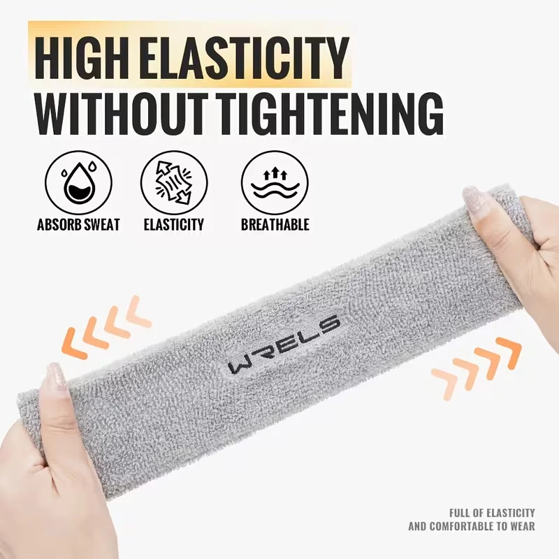 WRELS 1Set Sports Headband Wristband Sweat-Absorbent Basketball Fitness Sweat Headband Men Women Hairbands Sports Wristband view 4