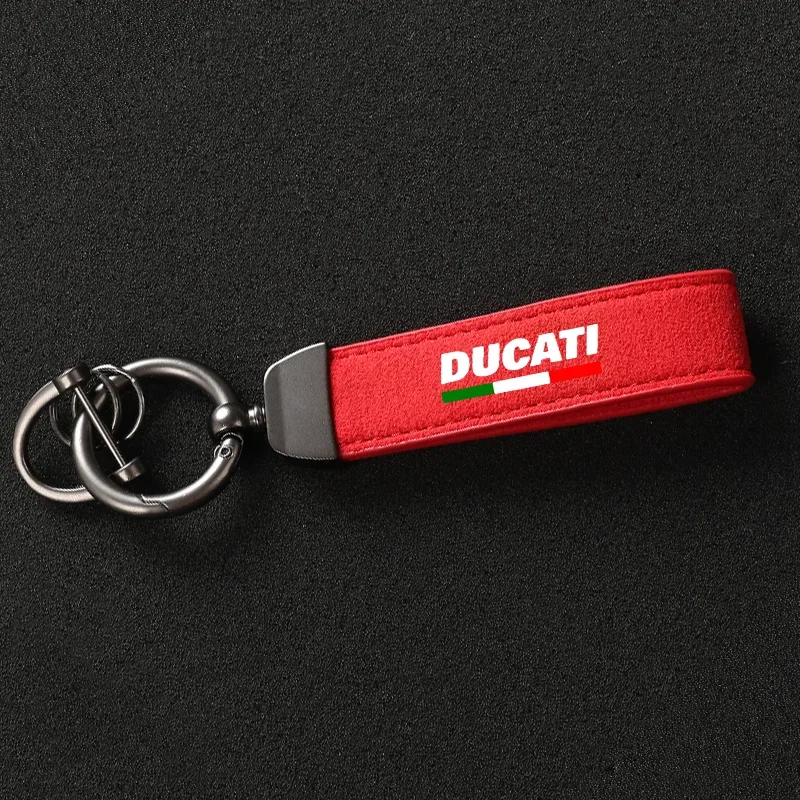 Suede Motorcycle Keychain Keyring Key Chains Lanyard Gifts Key Chain For Ducati 796 795 821 Monster 696 400 Accessories