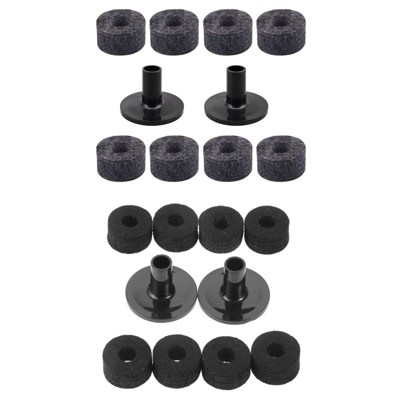 

8Pcs Professional Cymbal Stand 25mm Felt Washer + 2Pcs Cymbal Sleeves Replace