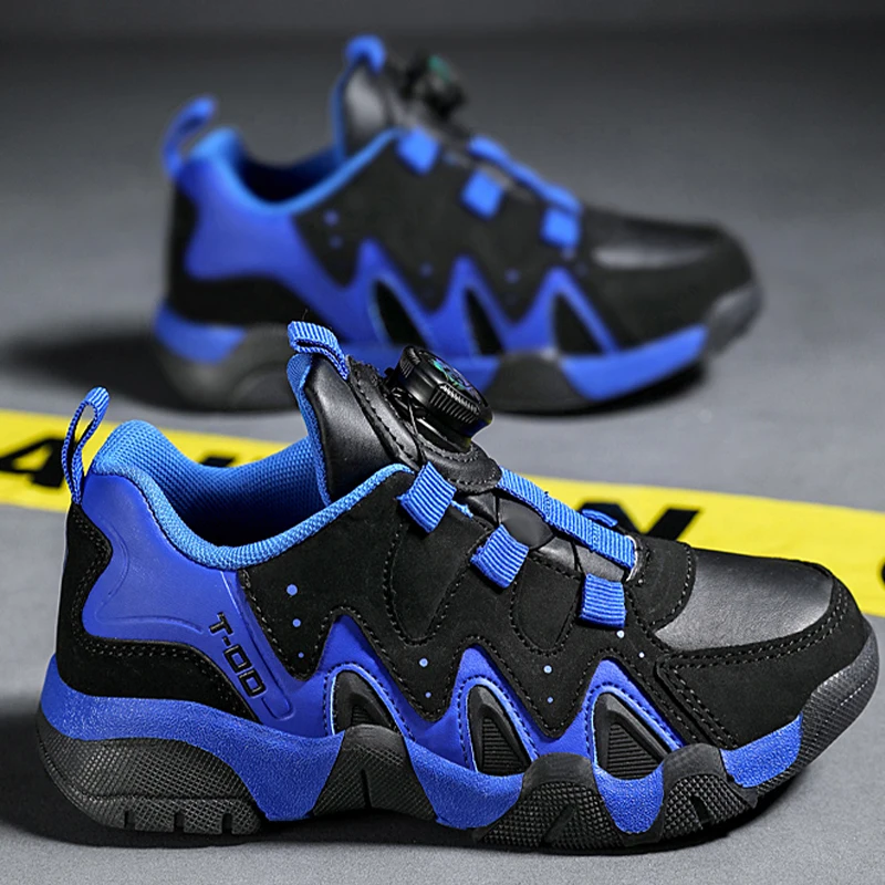 

Детская прогулочная обувь, амортизирующая легкая модная обувь для бега, уличная повседневная спортивная обувь с вращающейся пряжкой для детей