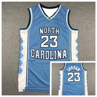Embroidered Basketball T-shirt 23 North Carolina Basketball Jersey for College Sports, Michael Jordan College Jersey Summer