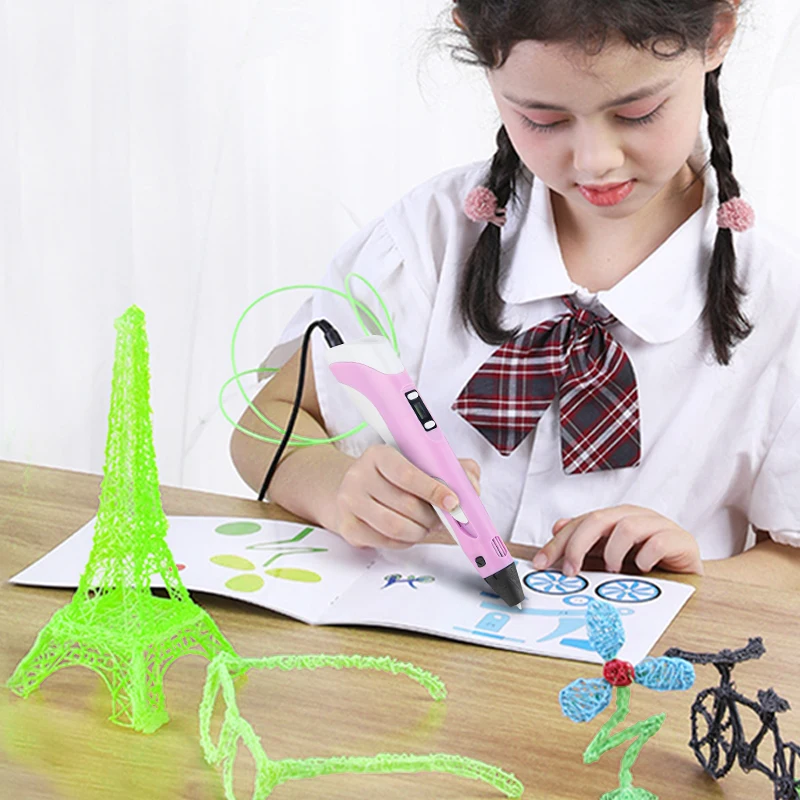 1 Set 3D Printing Pen DIY 3D Drawing Pen For Children for Kids Chidren Birthday Chrismas Creative Gift with PLA Filament