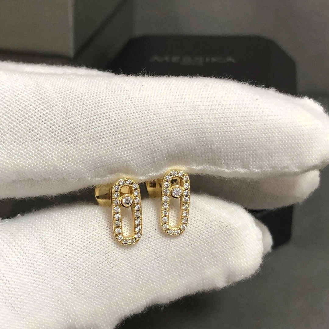 Exquisite Design 925 Sterling Silver Single Diamond Women's Diamond Jewelry Earrings, Classic Style, Fashionable Party Gift