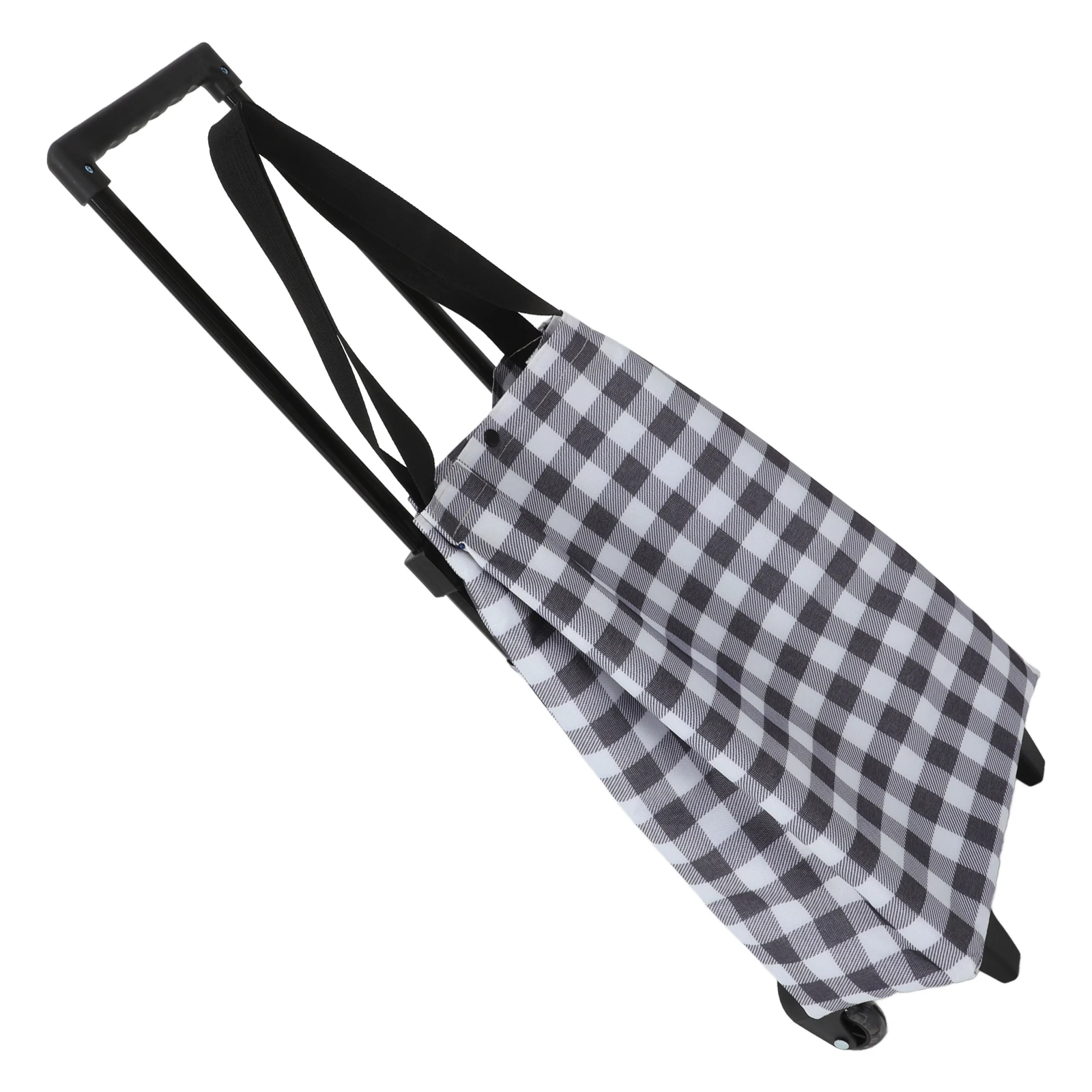 عربة تسوق محمولة بمقبض تلسكوبي وحقيبة بقالة قابلة للطي وخفيفة الوزن من قماش أكسفورد لسهولة الاستخدام #2