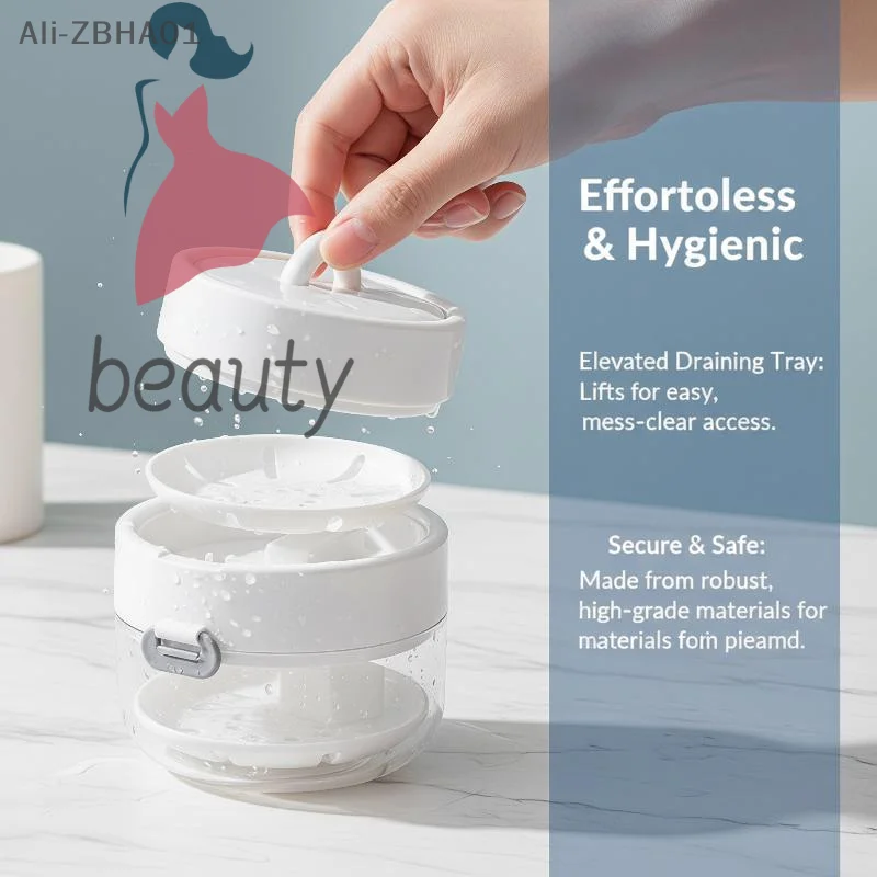 Lightweight Portable Denture Retainer Case 2 In 1 Multi-layer Clip-on Cap Storage Box for Pocket Bag Carry Travel
