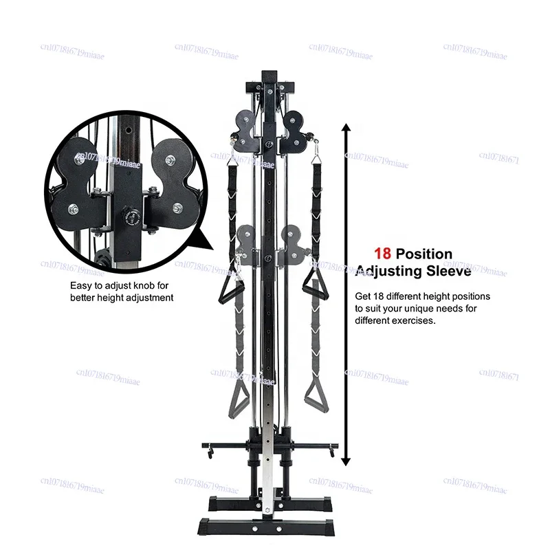 Mount Cable Station Wall Mounted Tower with Adjustable Dual Pulley System for Functional Home Gym