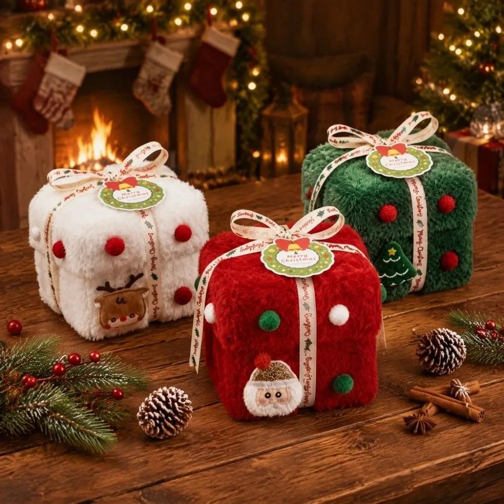 Velvet Christmas Packaging Box Thick Velvet Fabric High-End Christmas Eve Gift Box Xmas Velvet Gift Box Christmas Decoration view 2