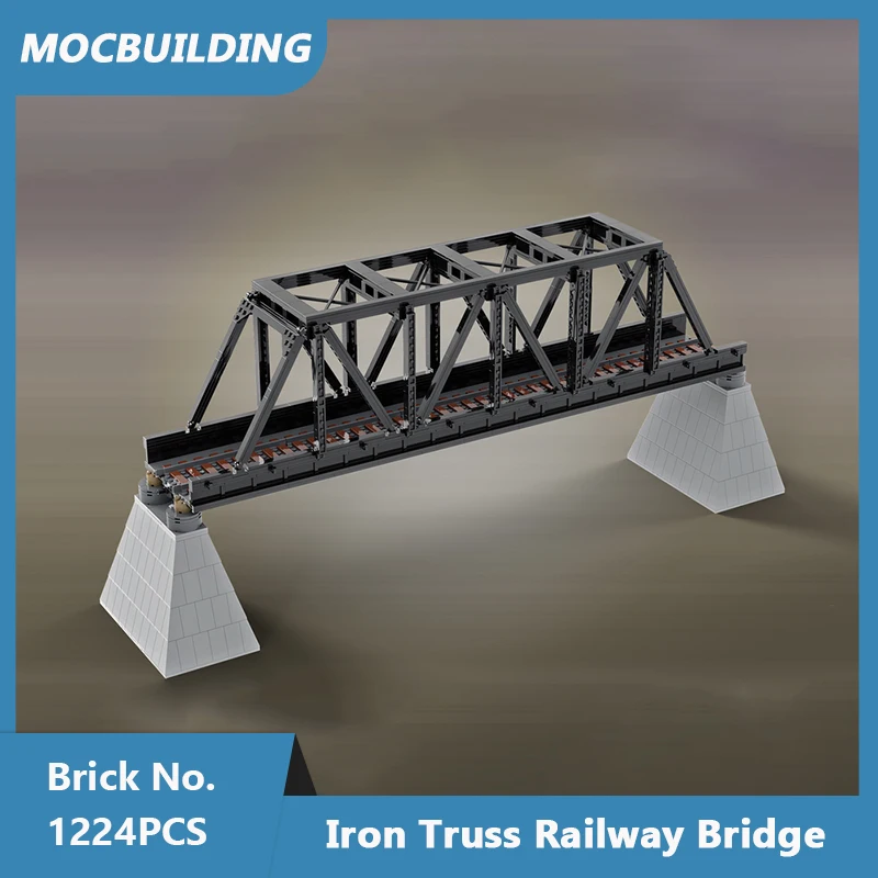 

MOC Building Blocks Iron Truss Railway Bridge Model City Trains DIY Assembled Bricks Creative Display Xmas Toys Gifts 1224PCS