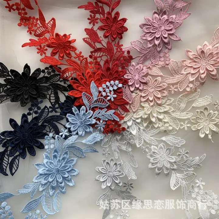 Lace Paired with Floral Diy Wedding Headpiece 10 Colors in 3d Water-soluble Floral Costume Performance Costume Accessories