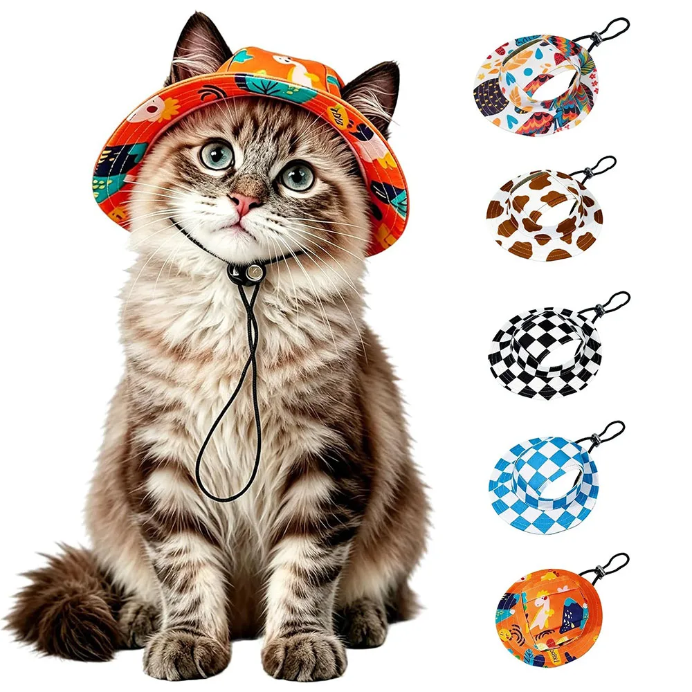 

Cat & Dog Sun Hat, Breathable Pet Outdoor Sunscreen Cap with Ear Holes, Sphynx Cat Hat, Summer Hat for Chihuahua Small Pets