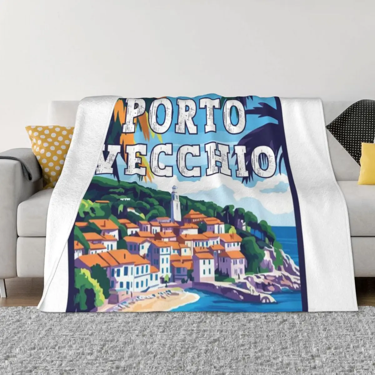 Откройте для себя Porto Vecchio во Франции — очаровательное туристическое искусство, ультрамягкое одеяло из микрофлиса
