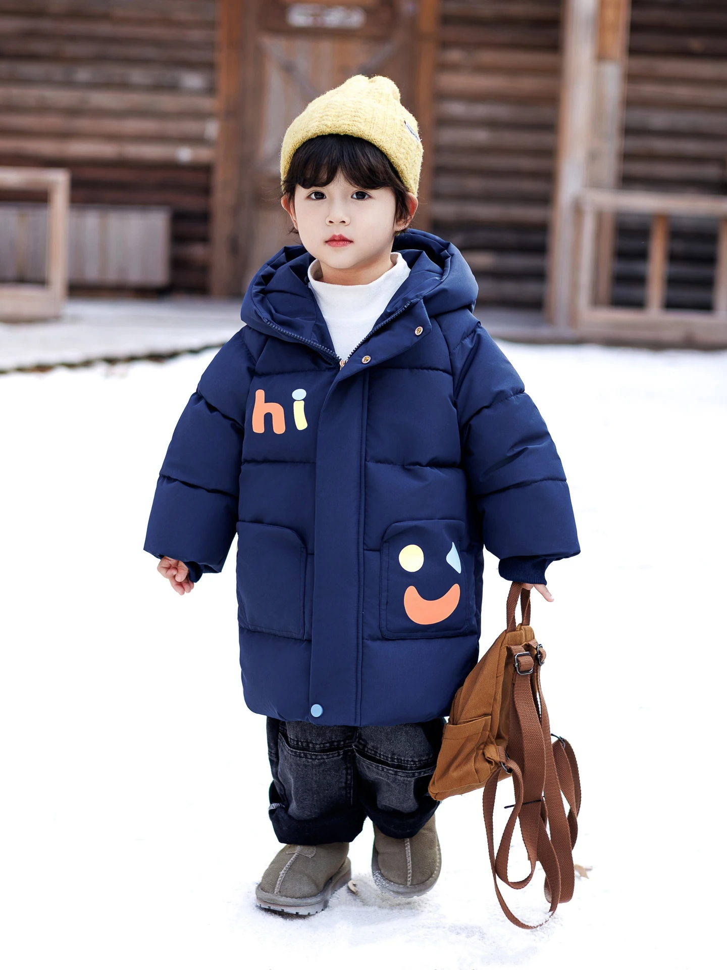 

Thiened Cotton Jaet for Boys Long Winter Coat Children's Outerwear 2025 New Sle Baby Boy Super Cute Cotton Suit