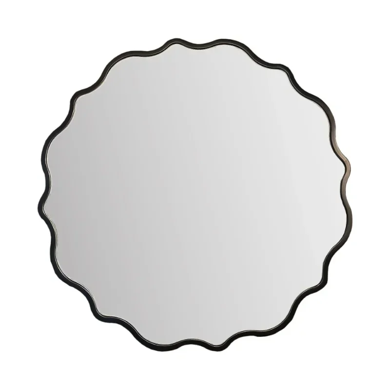 Light luxury wavy, Nordic bathroom mirror modern special-shaped, bathroom makeup mirror personalized and creative