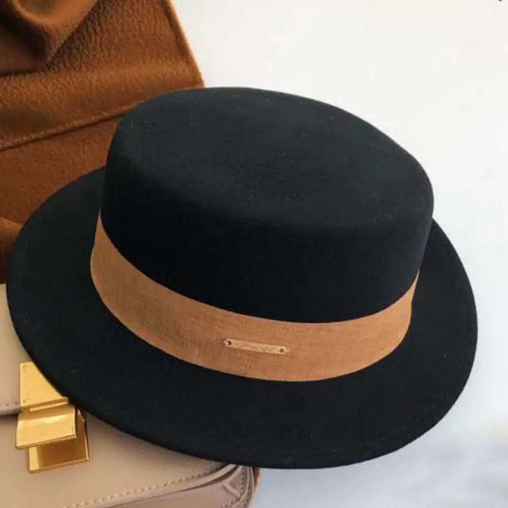 

Винтажная шерстяная джазовая кепка в стиле ретро, универсальная плоская шляпа-федора, теплая шерстяная формальная шляпа в британском стиле, шляпа-котелок