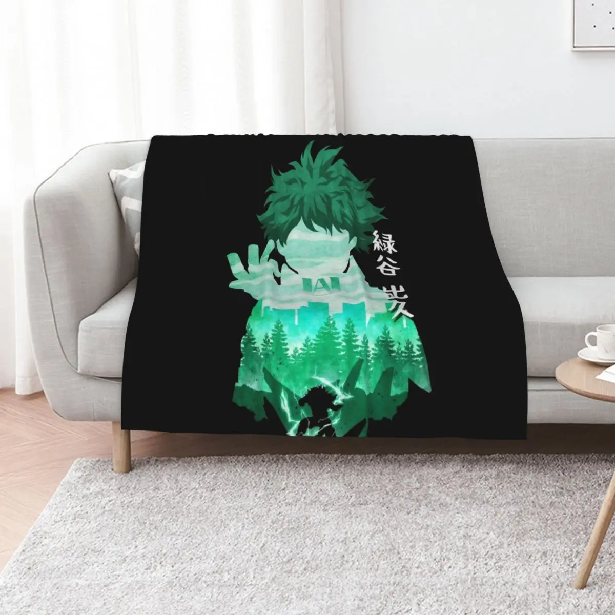 Плед с Деку Мидорий, большой и мягкий