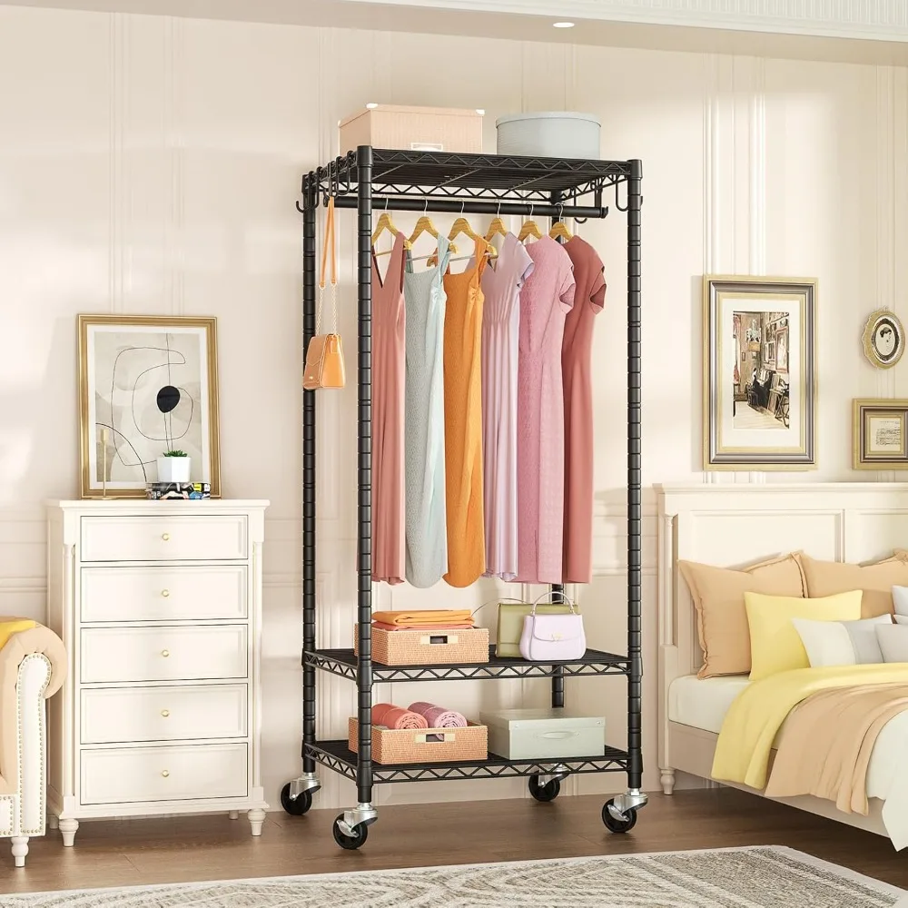 Robusto porta abiti portatile con ruote per appendere vestiti