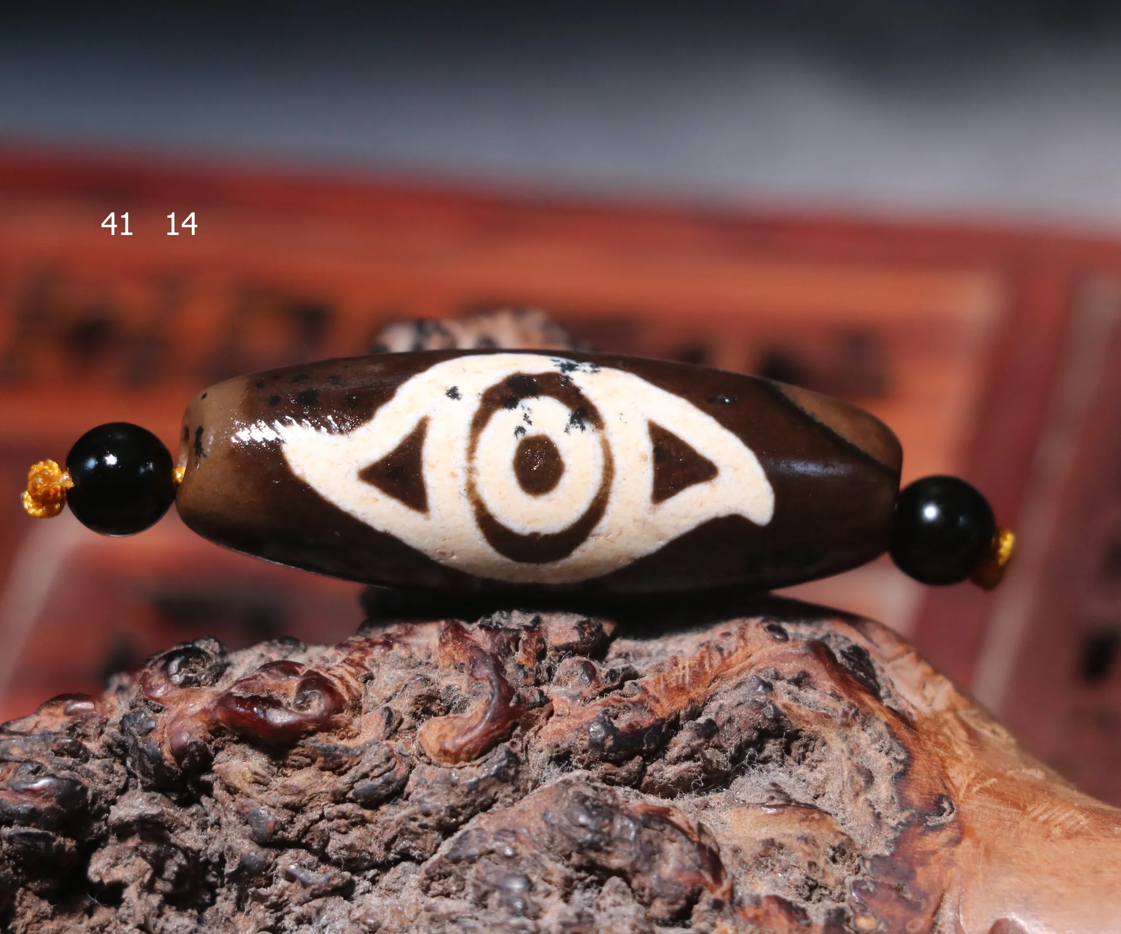 Magic Energy Tibetan Old Agate 2 Nirvana Phoenix Eyed dZi Bead Totem 5A Amulet Fit For Making Bracelet TIMESTOWN UPD240809A01