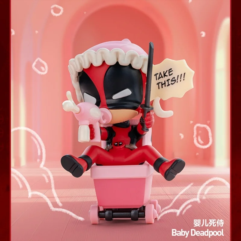 Figura de acción de la serie Pop Mart Marvel Deadpool, bolsa de adivinación, figuritas decorativas para el hogar, muñecas de escritorio, modelo regalo para niñas