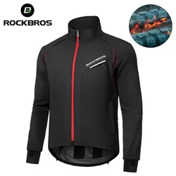 ROCKBROS Winter Warmer Bicycle Jackets Windproof Thermal Fleece Bike Tops Coat Men Women MTB Road Sports Cycling Jerseys Jacket