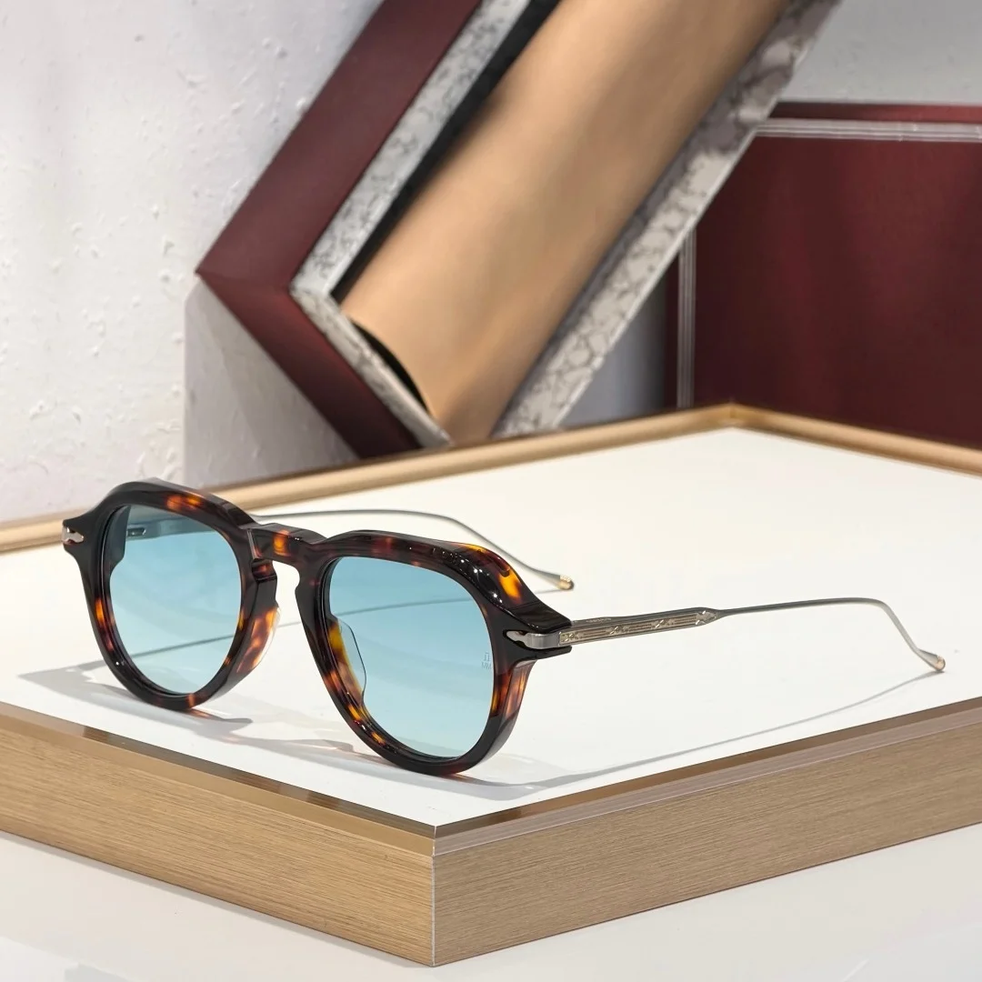 

JM JENKINS 51-22 Top Quality Mens Sunglasses for Women Classic Punk Luxury Acetate Titanium UV400 Designer Sunglasses with box