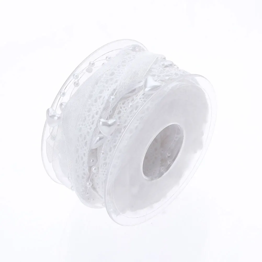 

1pc 5Meters White Lace Brim Belt For Wedding Decoration Festival Celebration Packaging Ribbon Cord Trimming Handicraft Sewing