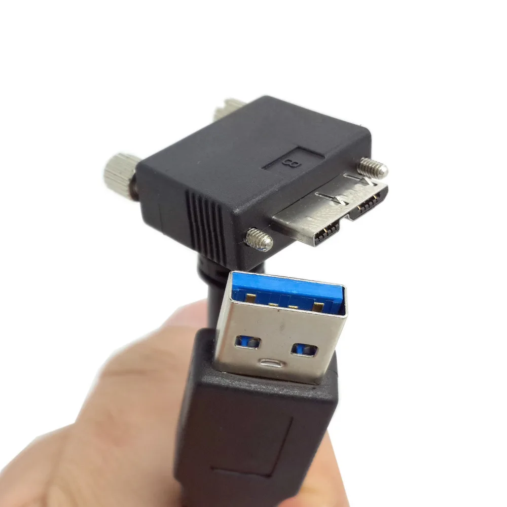 Cablecc-Cydz直角データケーブル、90度、マイクロUSB、ネジ取り付け、USB 3.0、タイプ、4フィート、1.2m