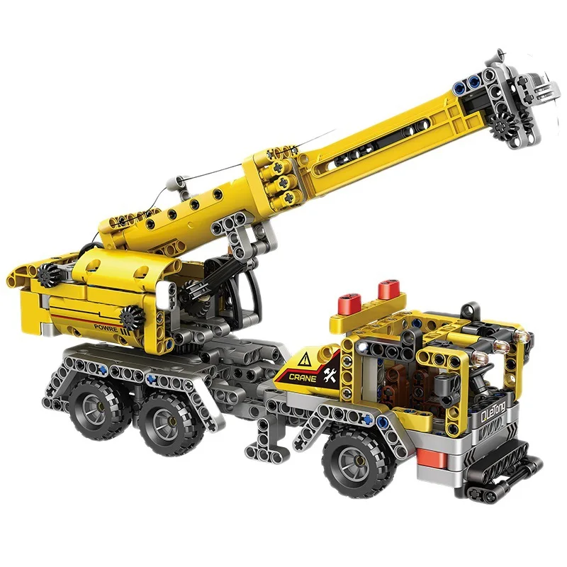 Distance car crane excavator carrying car assembling toy building blocks - Perfect Christmas, Halloween, Birthday Gift