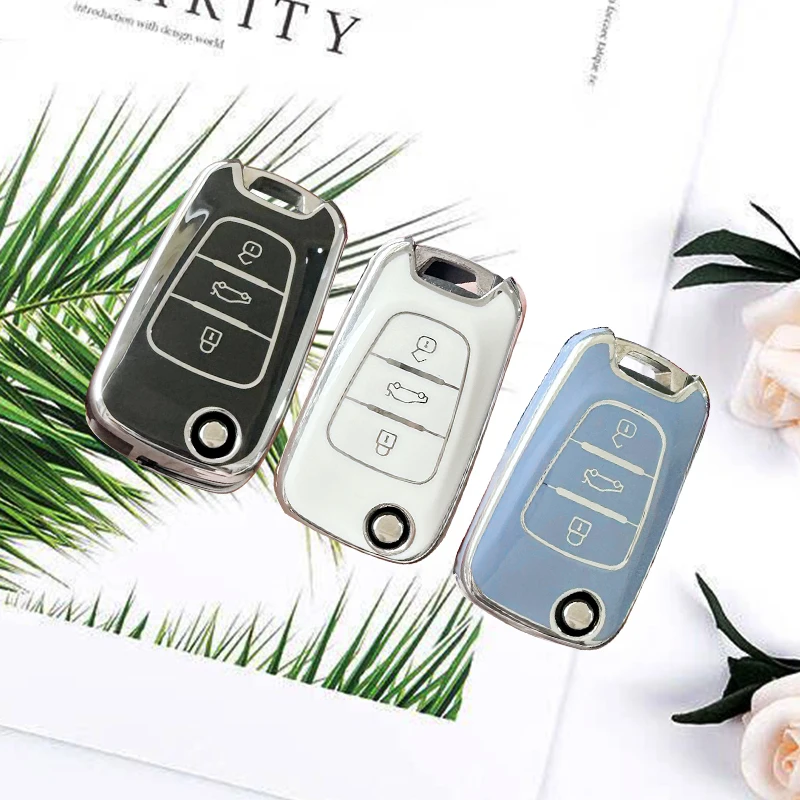 Fashion TPU Car Folding Key Case Cover Fob For Hyundai I20 I30 Elantra Azera Veracruz Veloster Kia Rio K7 K5 Sportage Sorento